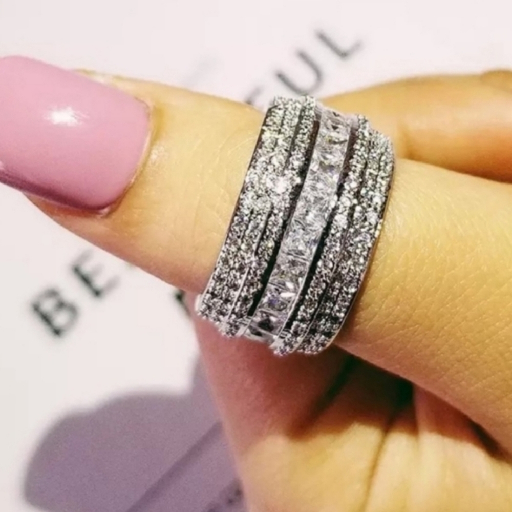 ❤️❤️NEW 💎 BAND 925 STERLING SILVER DIAMOND RING